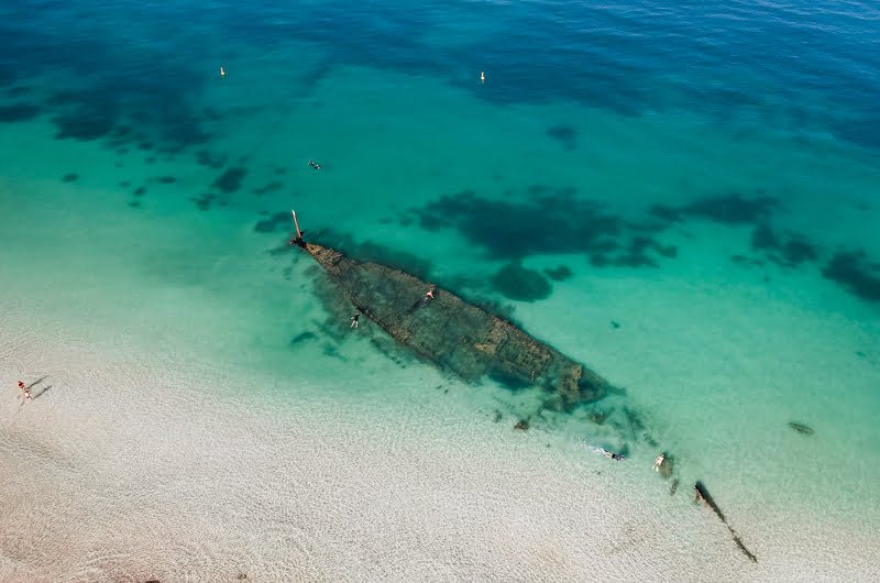 One of the best places to snorkel in Perth is the Omeo Wreck at Coogee Beach.